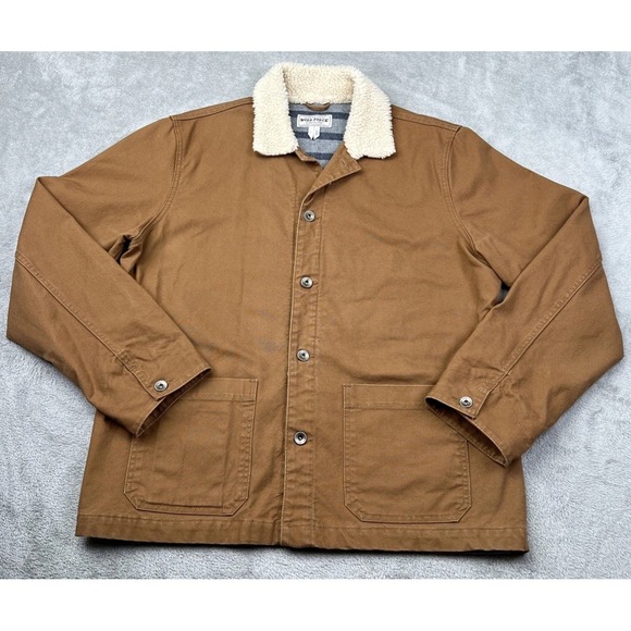 Gap Workforce Jacket Men's Large Flannel‎ Lined Canvas Barn Coat Sherpa - Picture 1 of 14